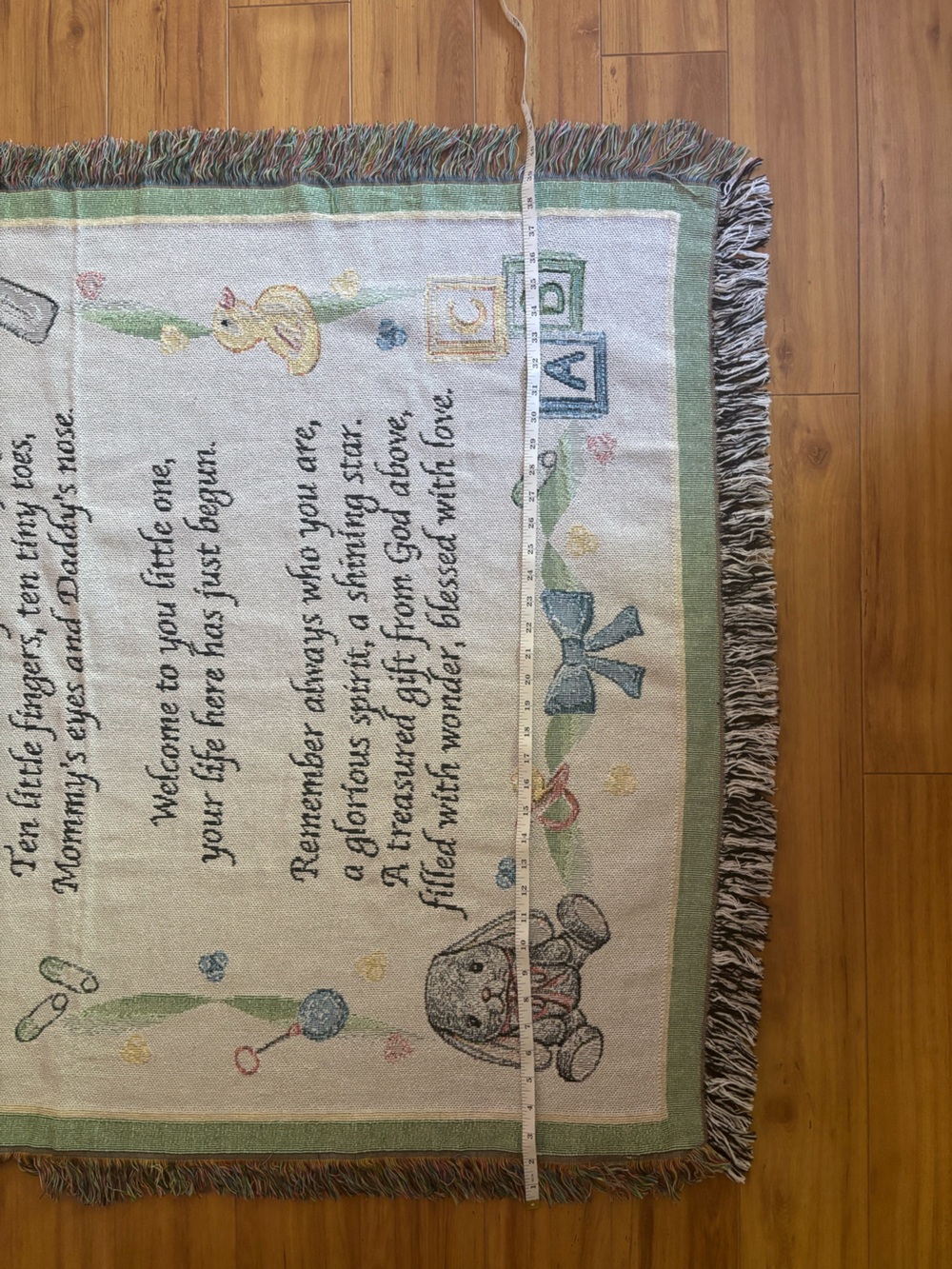 Vintage Collections Etc. Tapestry Throw Blanket Baby Poem Nursery Decor Cottage - Picture 7 of 7